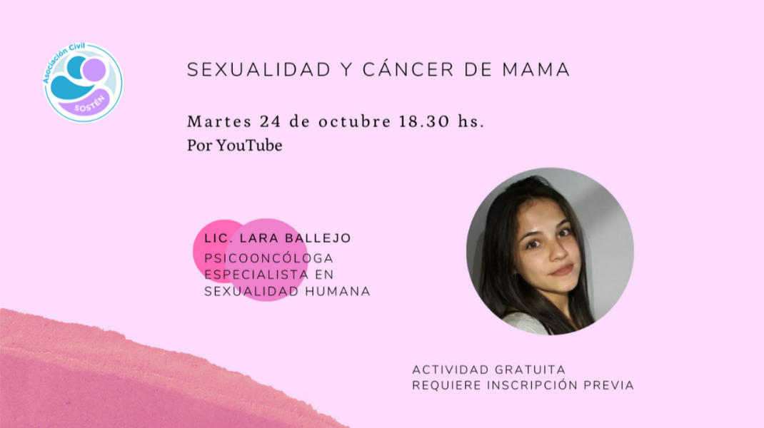  Tercera Charla Gratuita del Mes  Sexualidad y Cáncer de Mama